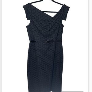 Steve Madden Vintage Black Dress Knee Length  Sleeveless Bodycon  Sz 10  EUC